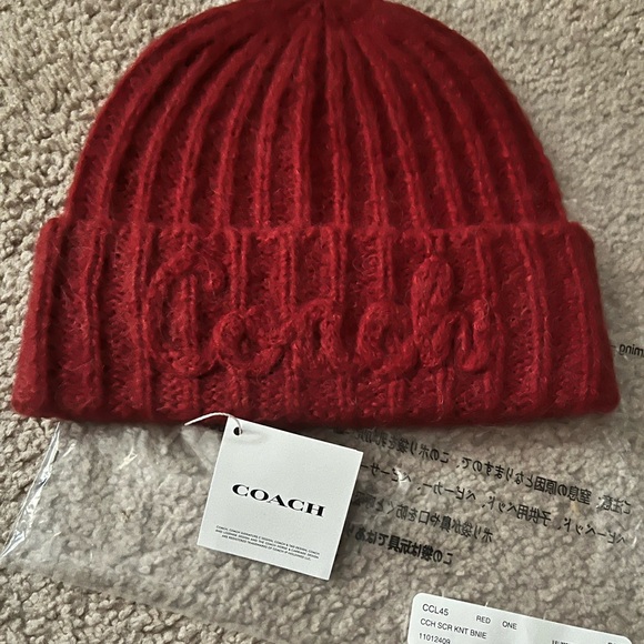 Coach burgundy Red Knit Hat - Picture 2 of 5